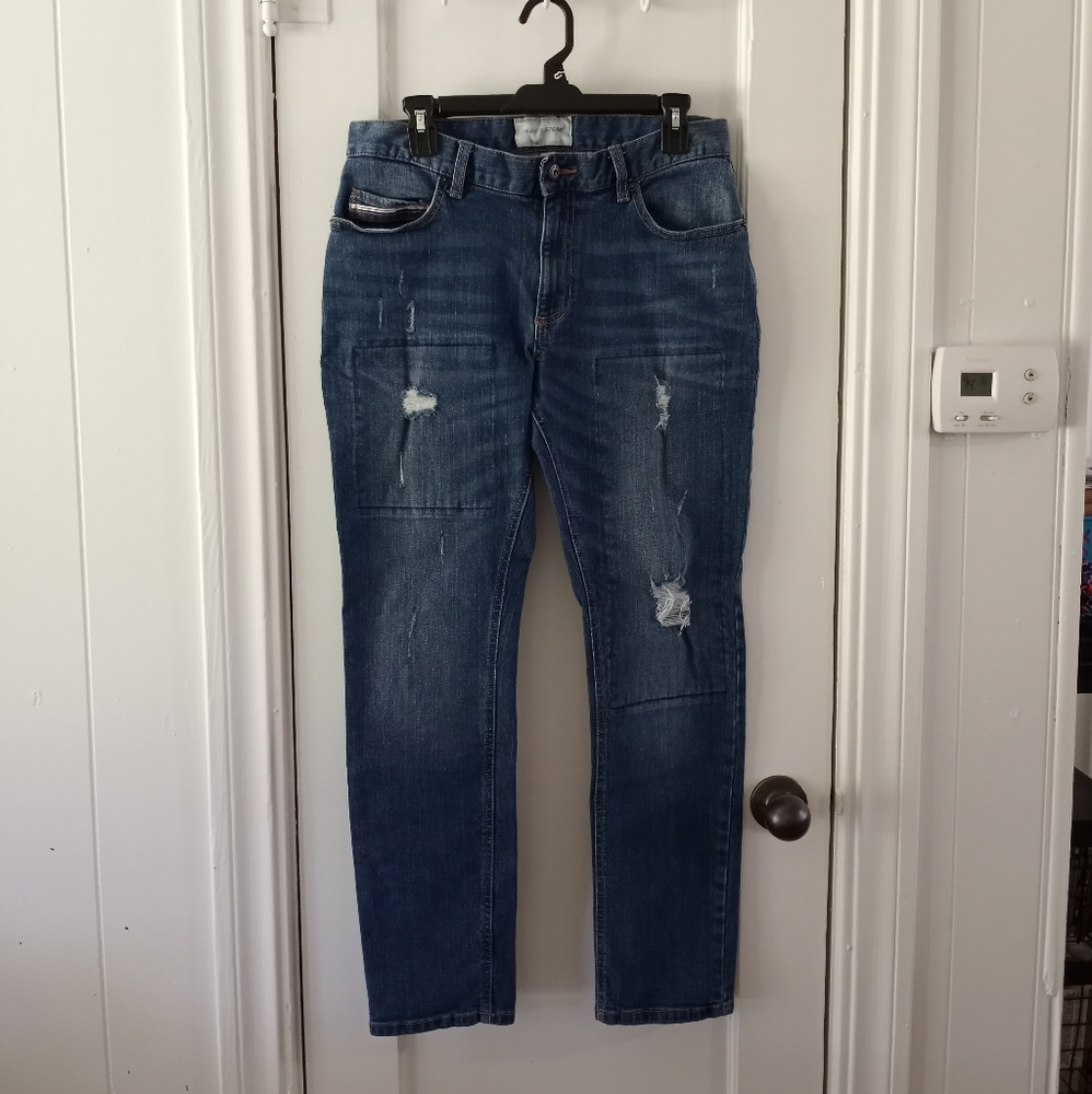 Sun + Stone Slim Fit Distressed Jeans Men's Size 32x30